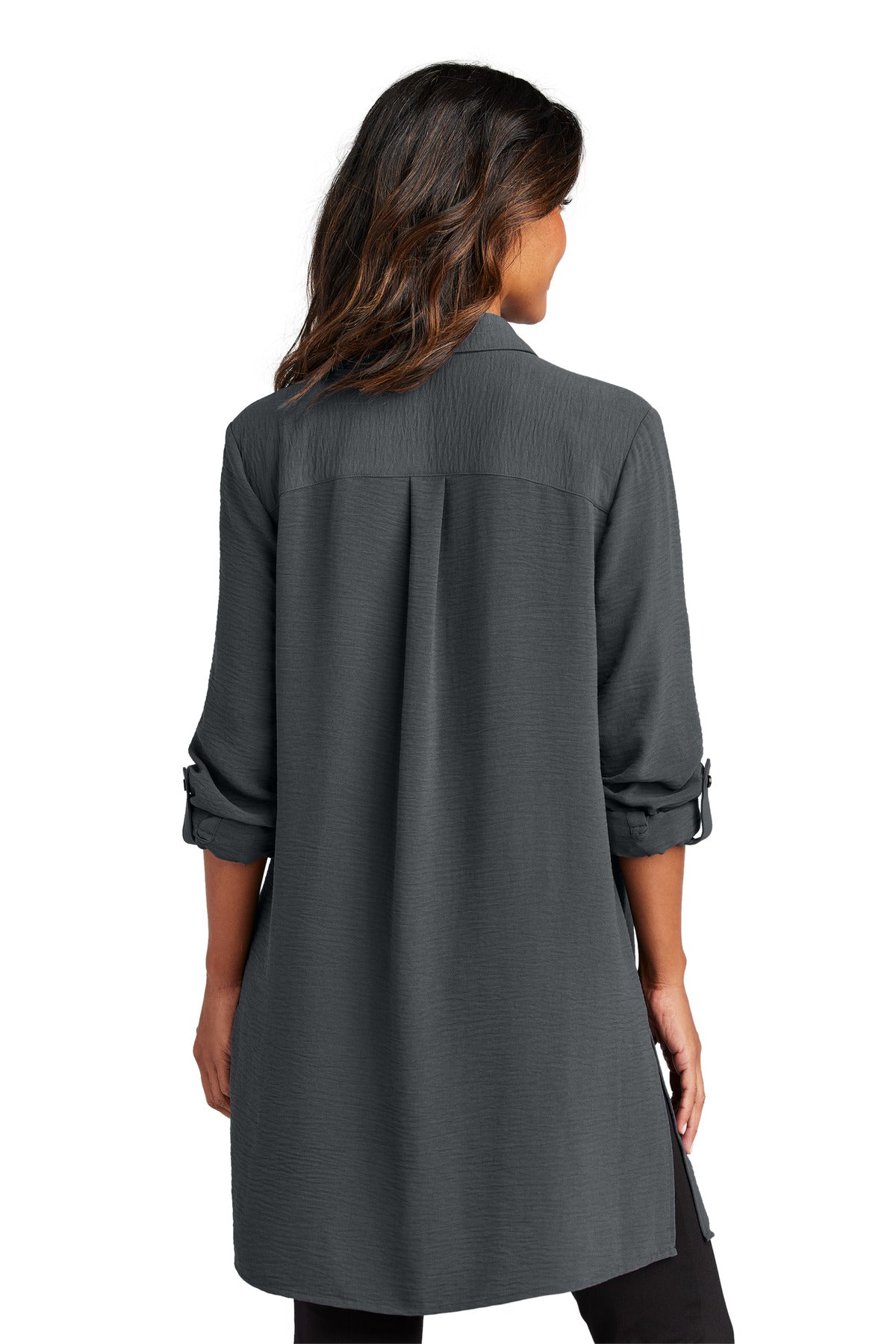 Port Authority Women's Textured Crepe Long Tunic - Graphite