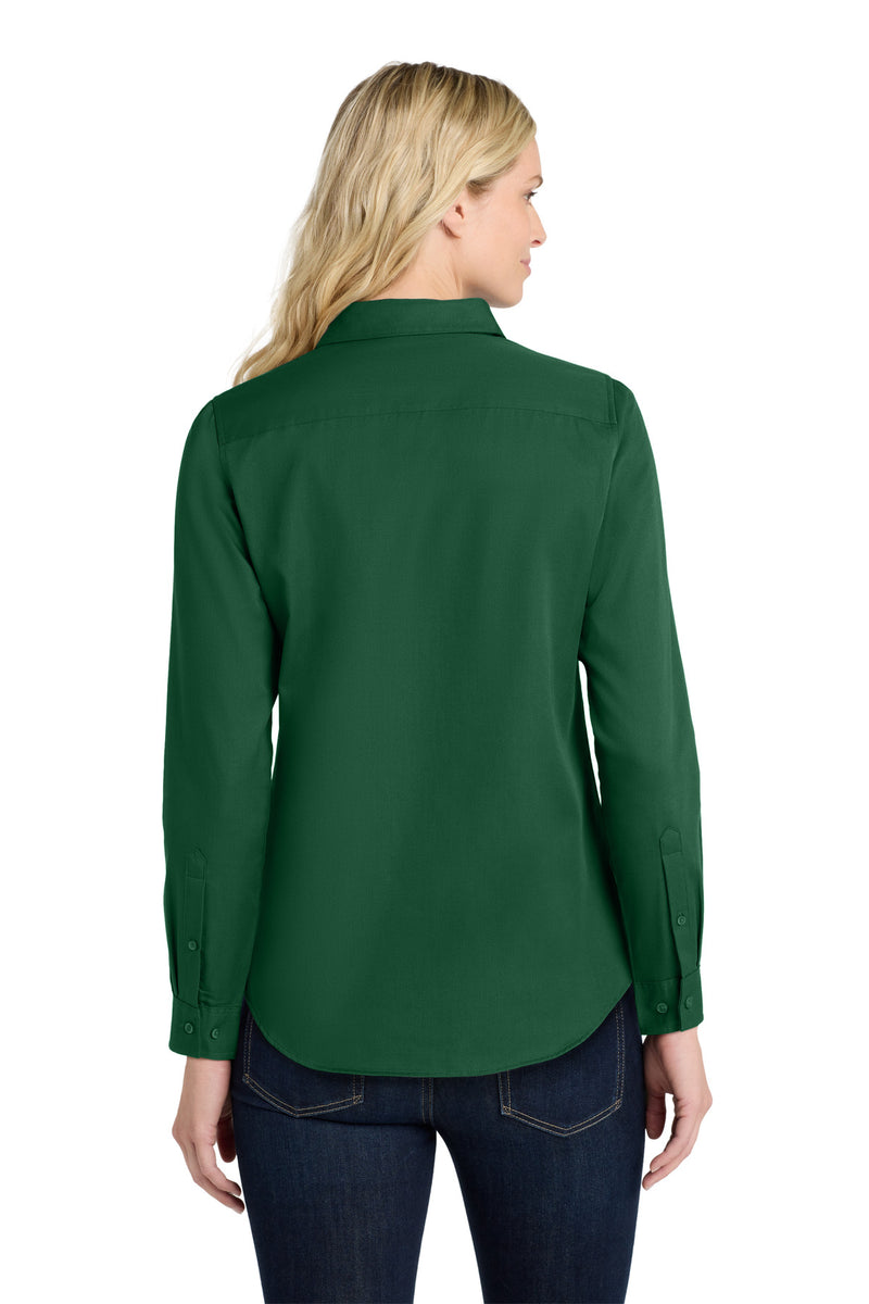Port Authority Women's Long Sleeve SuperPro ReactTwill Shirt - Dark Green