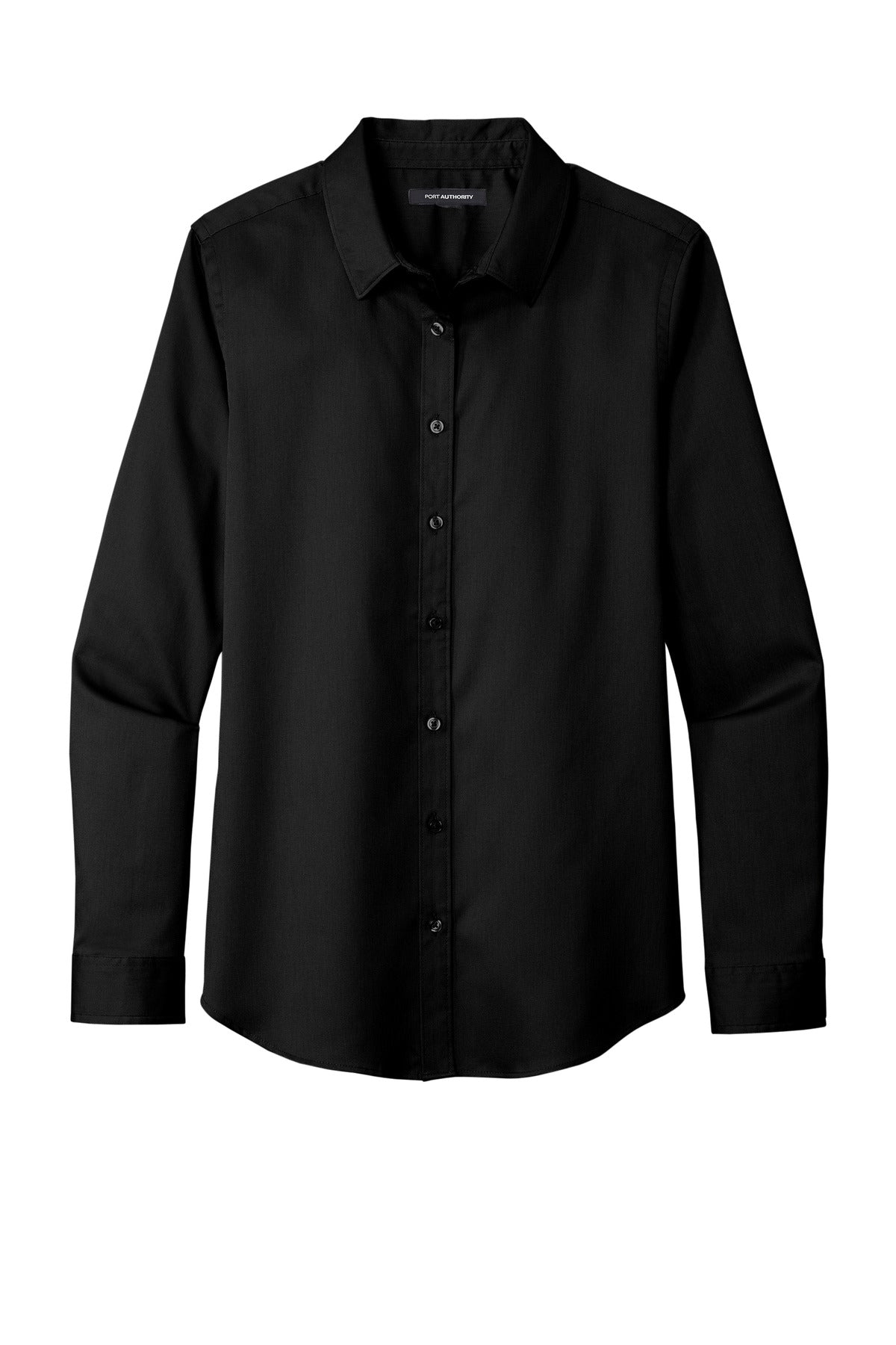 Port Authority Women's Long Sleeve SuperPro ReactTwill Shirt - Deep Black