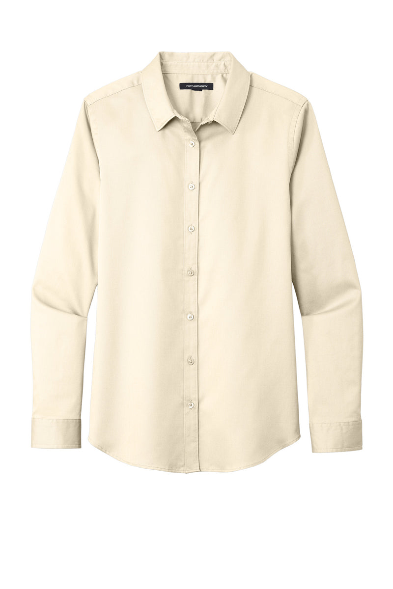 Port Authority Women's Long Sleeve SuperPro ReactTwill Shirt - Ecru