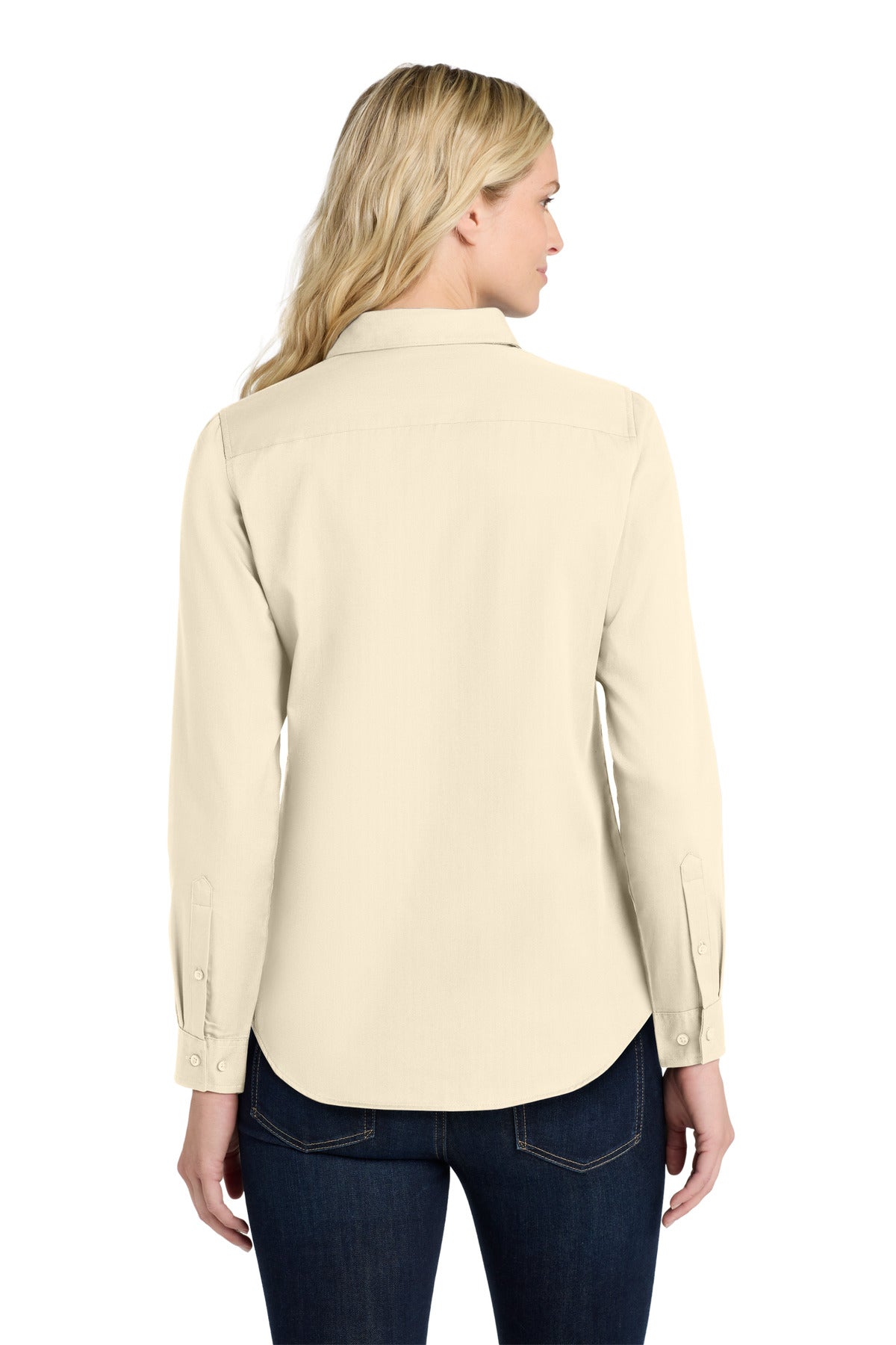 Port Authority Women's Long Sleeve SuperPro ReactTwill Shirt - Ecru