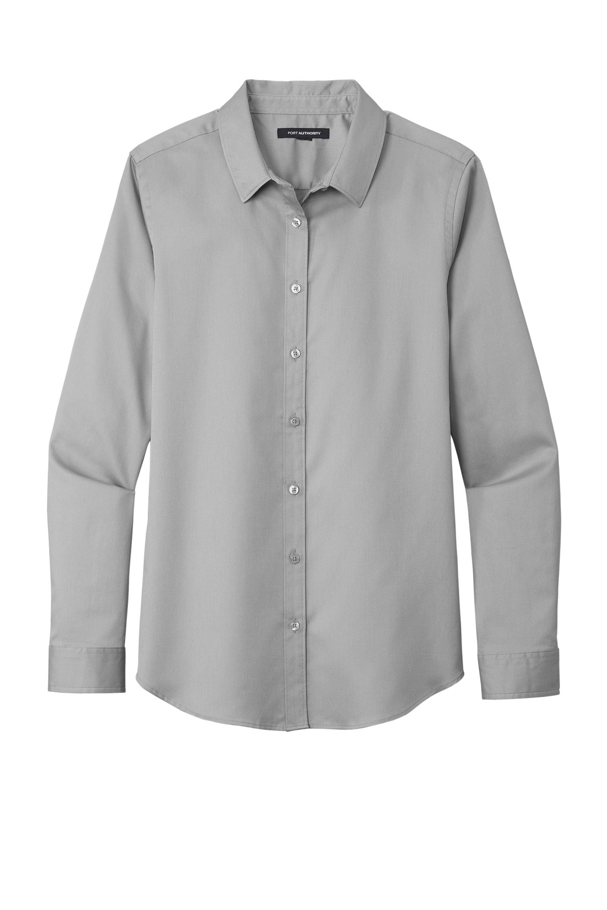 Port Authority Women's Long Sleeve SuperPro ReactTwill Shirt - Gusty Grey