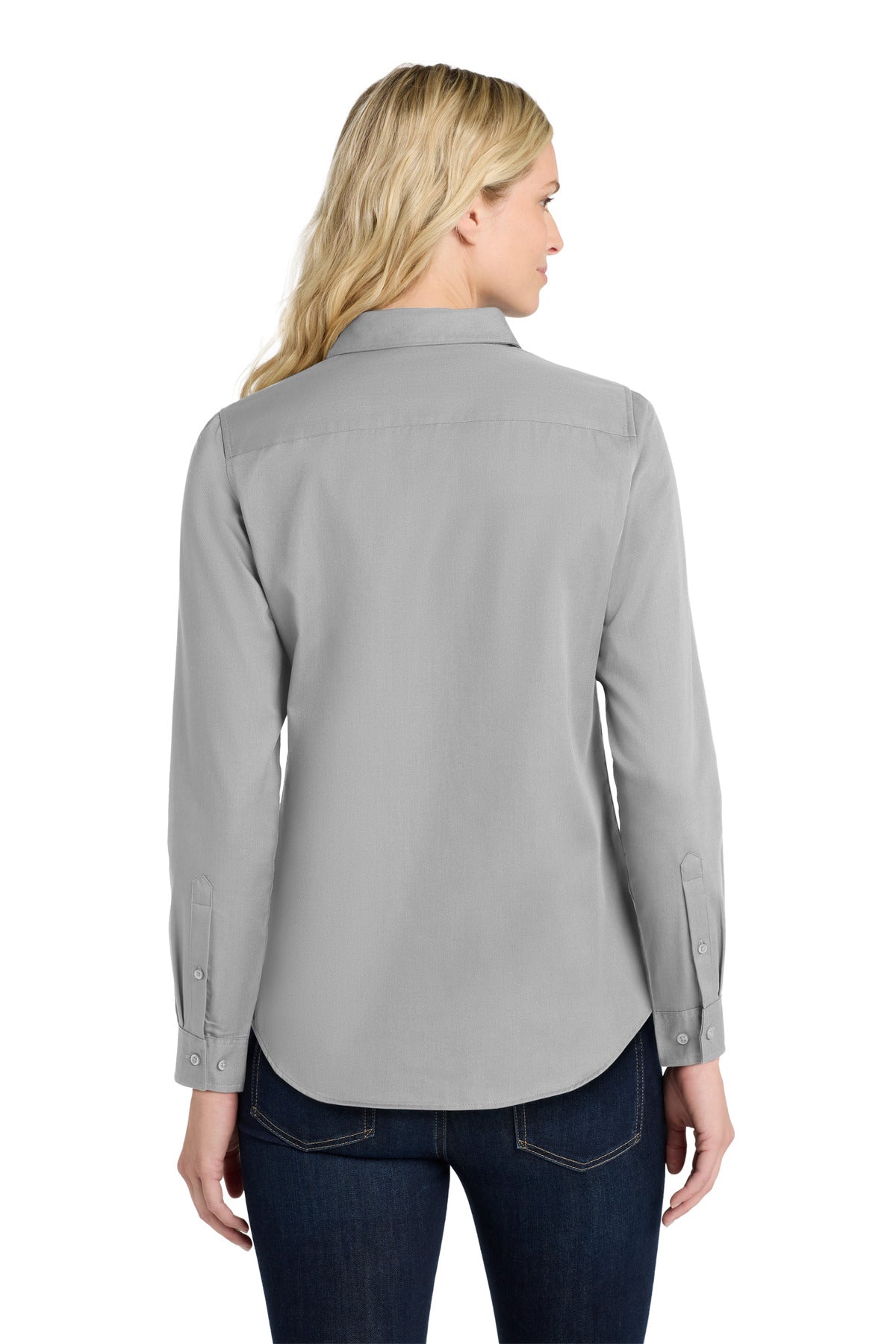 Port Authority Women's Long Sleeve SuperPro ReactTwill Shirt - Gusty Grey
