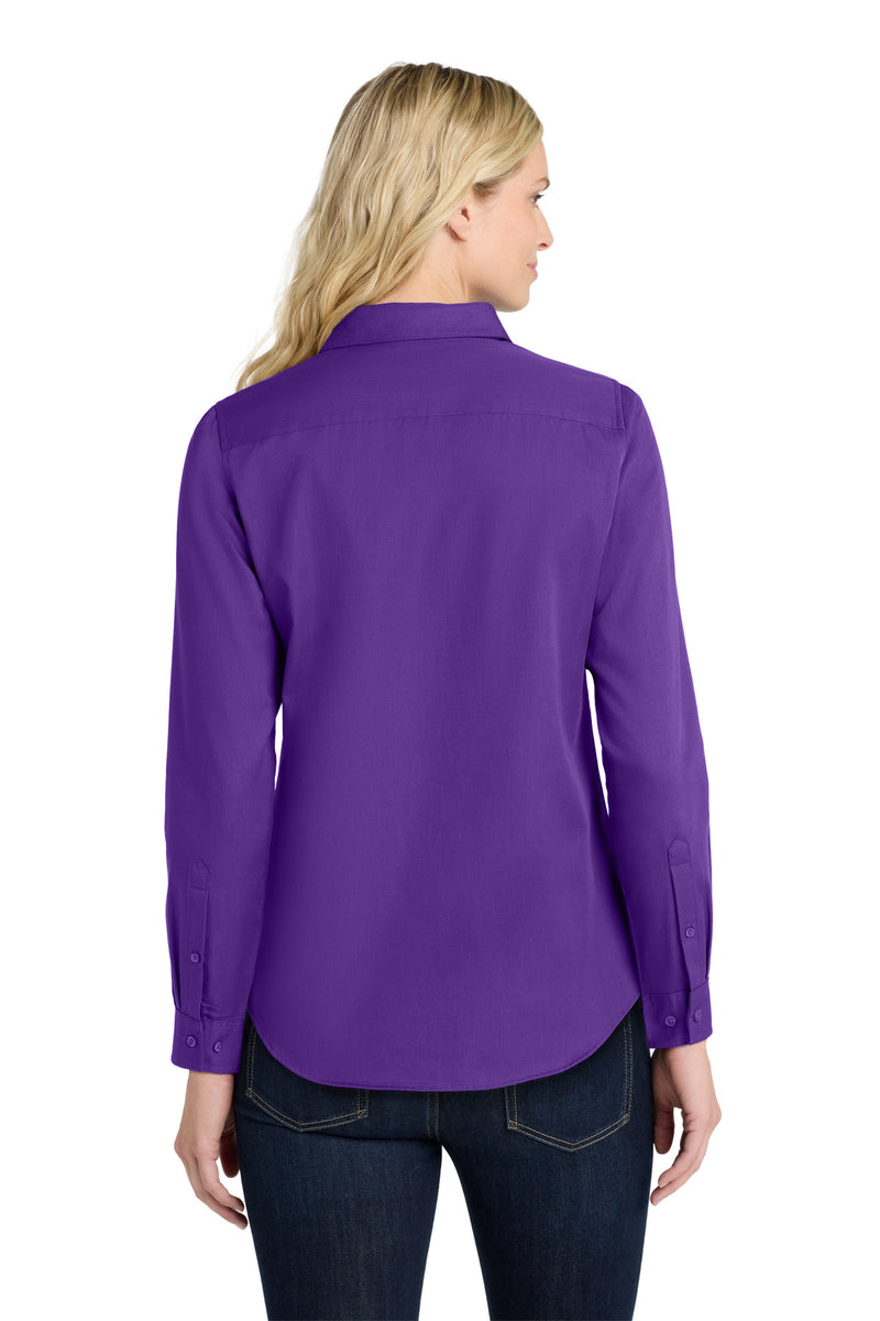 Port Authority Women's Long Sleeve SuperPro ReactTwill Shirt - Purple