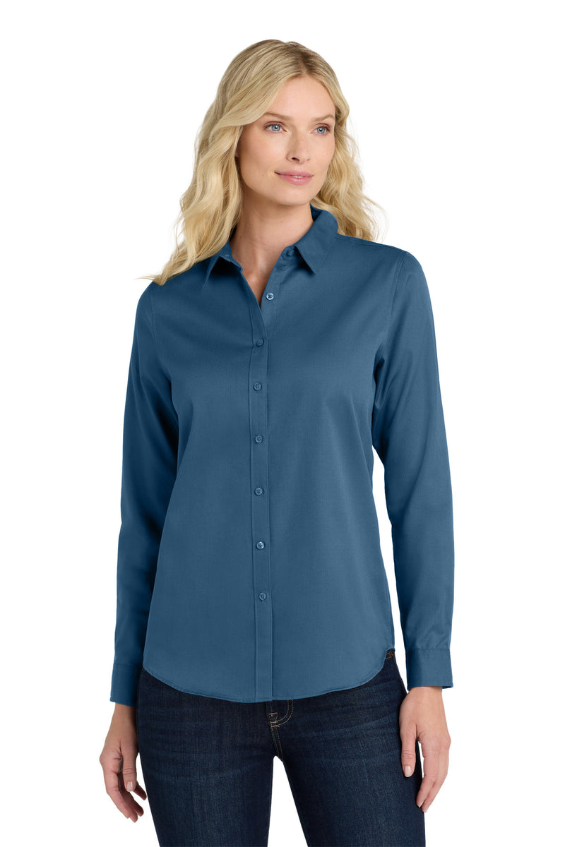 Port Authority Women's Long Sleeve SuperPro ReactTwill Shirt - Regatta Blue