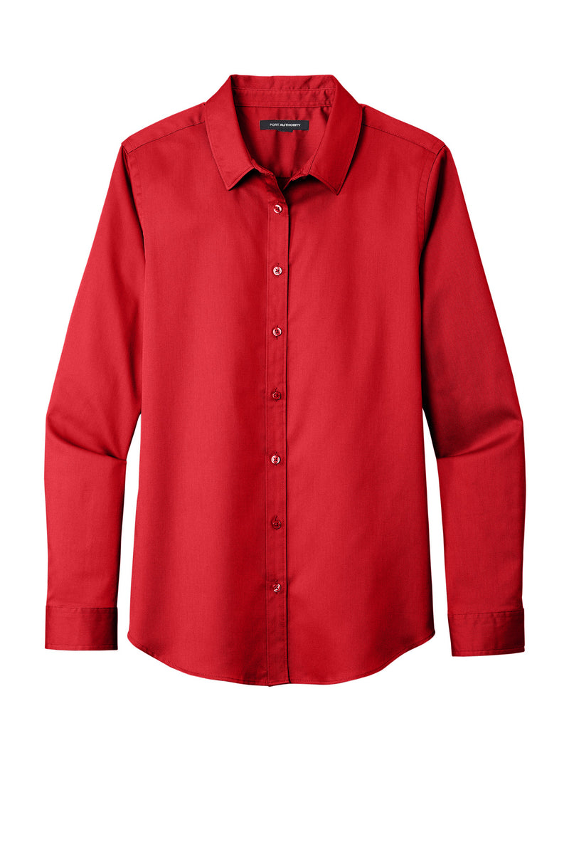 Port Authority Women's Long Sleeve SuperPro ReactTwill Shirt - Rich Red