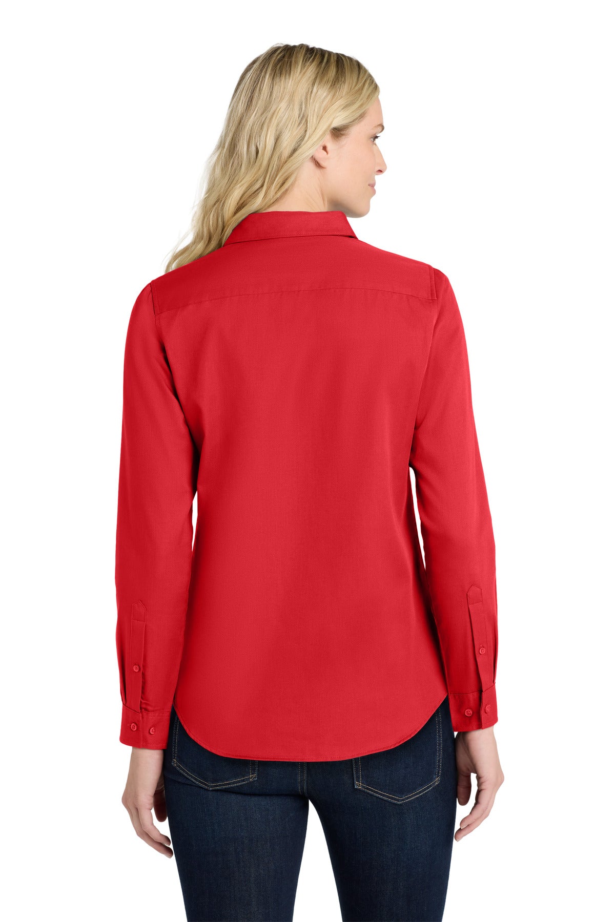 Port Authority Women's Long Sleeve SuperPro ReactTwill Shirt - Rich Red