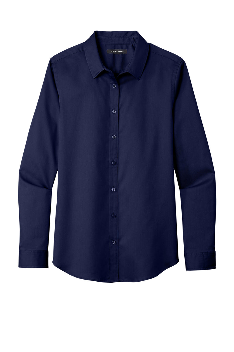 Port Authority Women's Long Sleeve SuperPro ReactTwill Shirt - True Navy