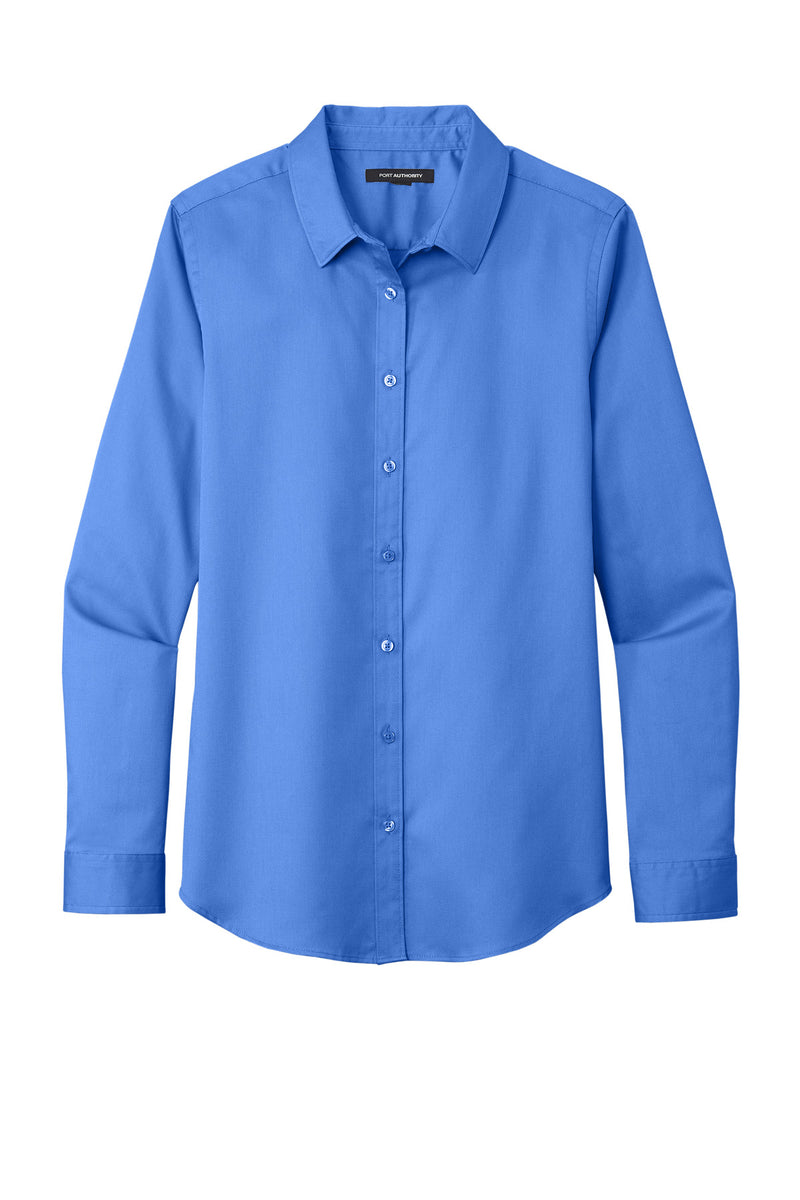 Port Authority Women's Long Sleeve SuperPro ReactTwill Shirt - Ultramarine Blue