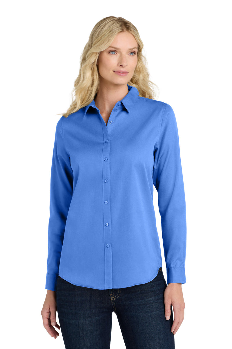 Port Authority Women's Long Sleeve SuperPro ReactTwill Shirt - Ultramarine Blue