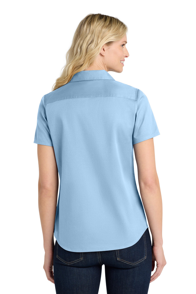 Port Authority Women's Short Sleeve SuperPro ReactTwill Shirt - Cloud Blue