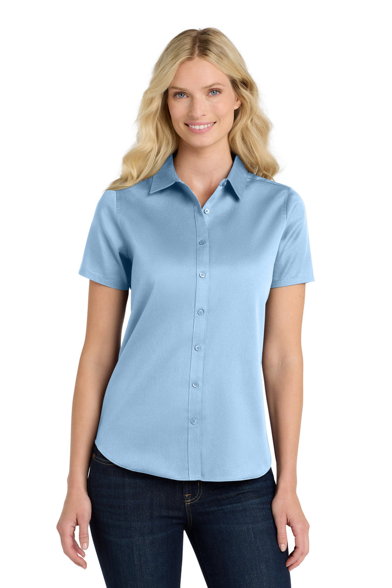 Port Authority Women's Short Sleeve SuperPro ReactTwill Shirt - Cloud Blue