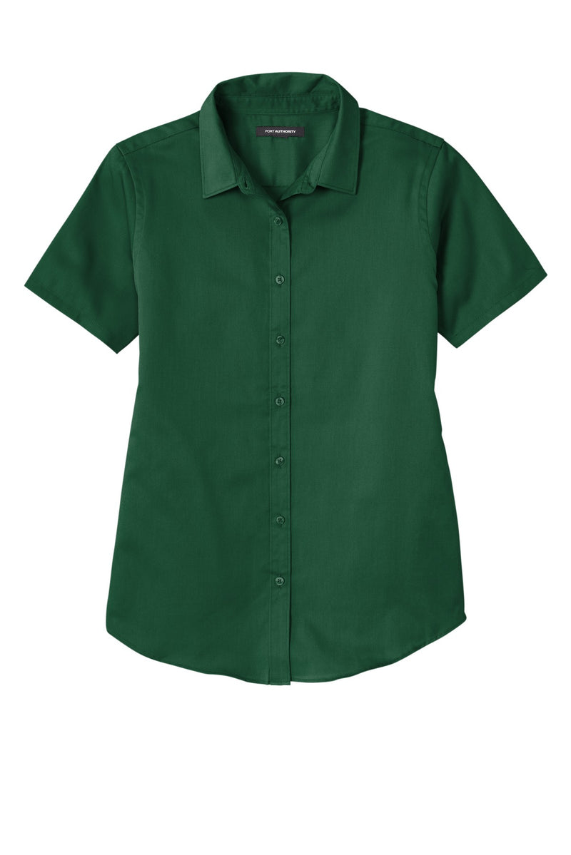 Port Authority Women's Short Sleeve SuperPro ReactTwill Shirt - Dark Green