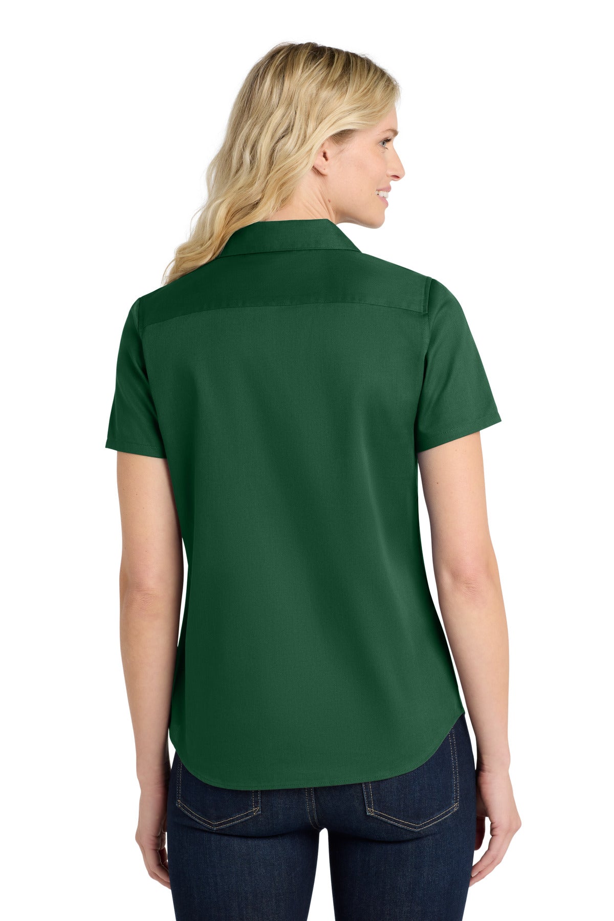 Port Authority Women's Short Sleeve SuperPro ReactTwill Shirt - Dark Green