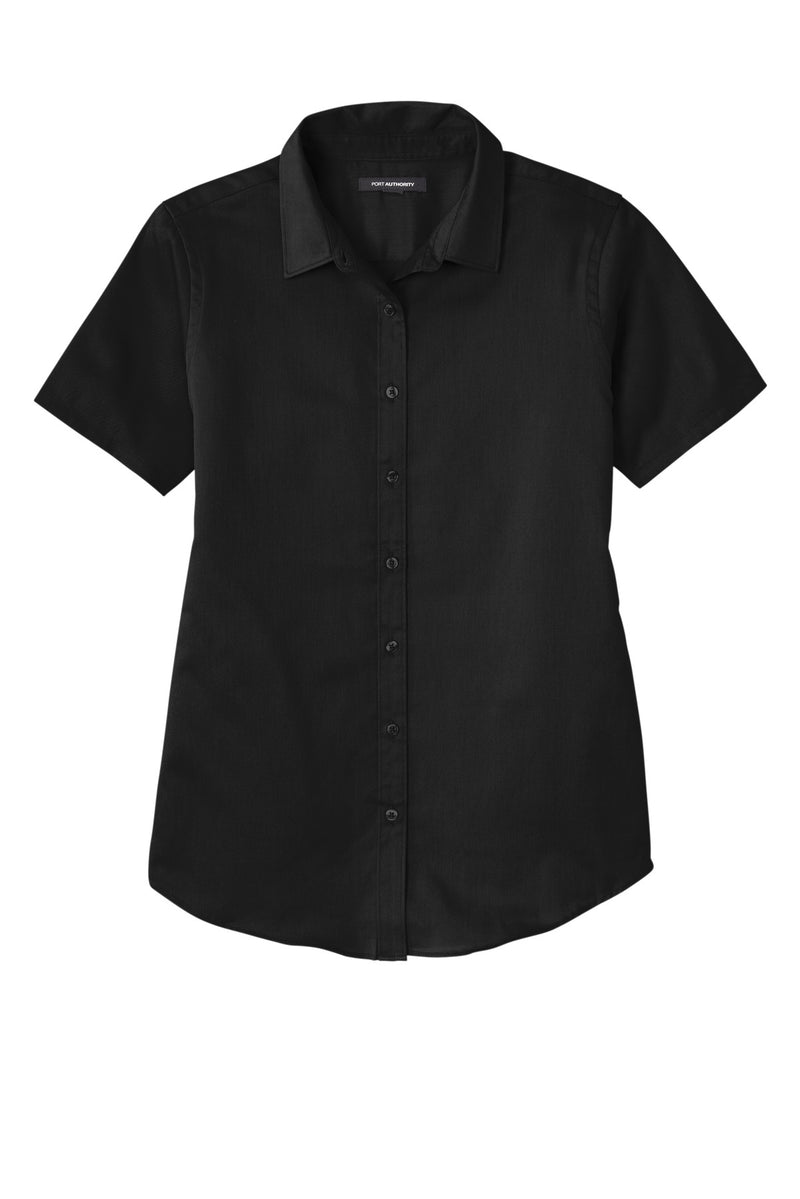 Port Authority Women's Short Sleeve SuperPro ReactTwill Shirt - Deep Black
