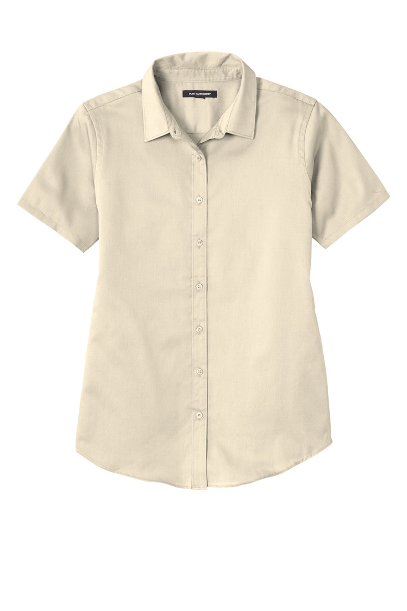 Port Authority Women's Short Sleeve SuperPro ReactTwill Shirt - Ecru