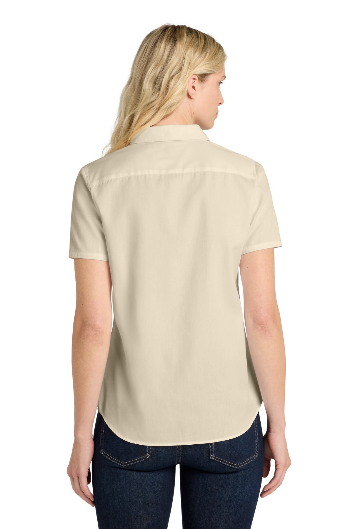 Port Authority Women's Short Sleeve SuperPro ReactTwill Shirt - Ecru
