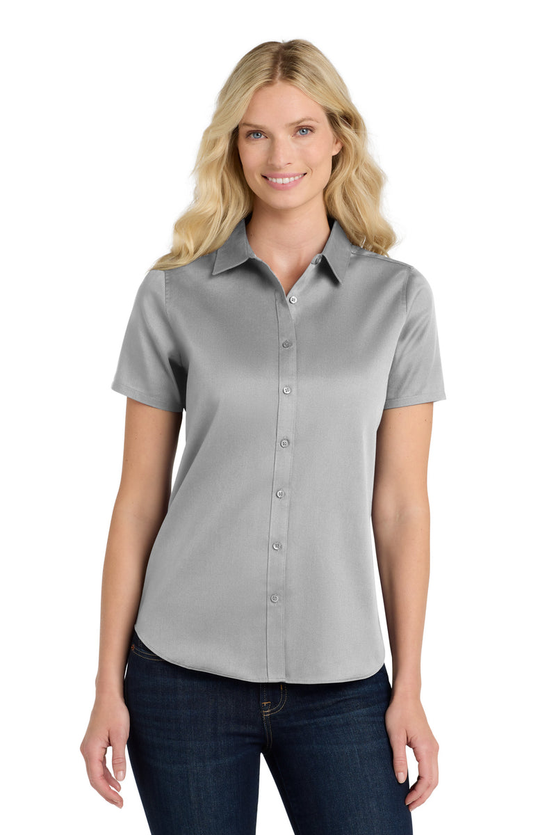 Port Authority Women's Short Sleeve SuperPro ReactTwill Shirt - Gusty Grey