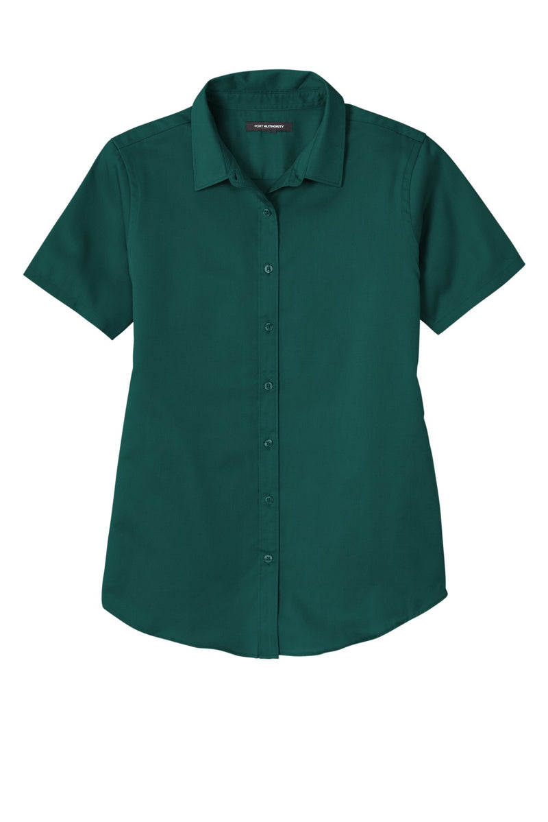 Port Authority Women's Short Sleeve SuperPro ReactTwill Shirt - Marine Green