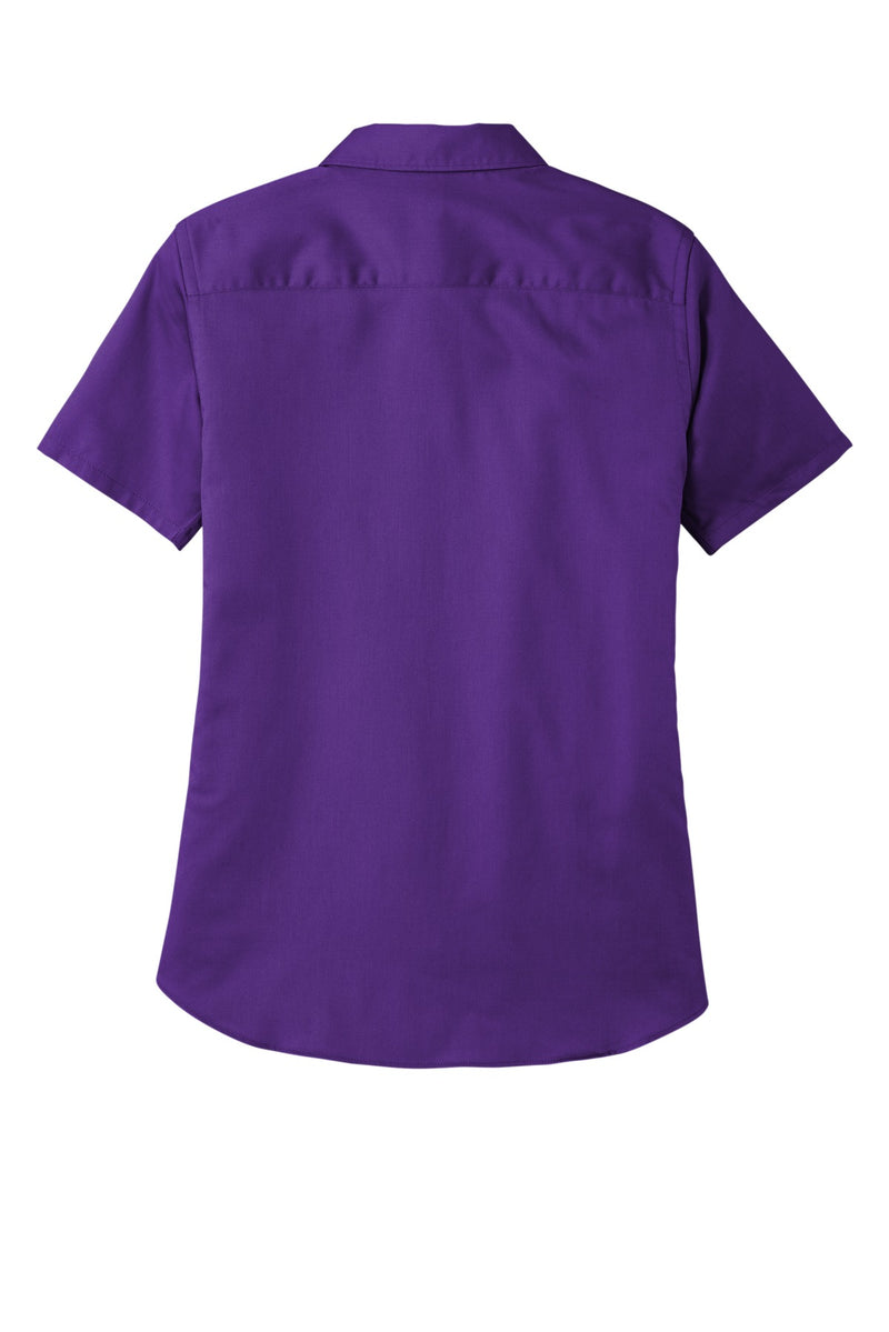 Port Authority Women's Short Sleeve SuperPro ReactTwill Shirt - Purple