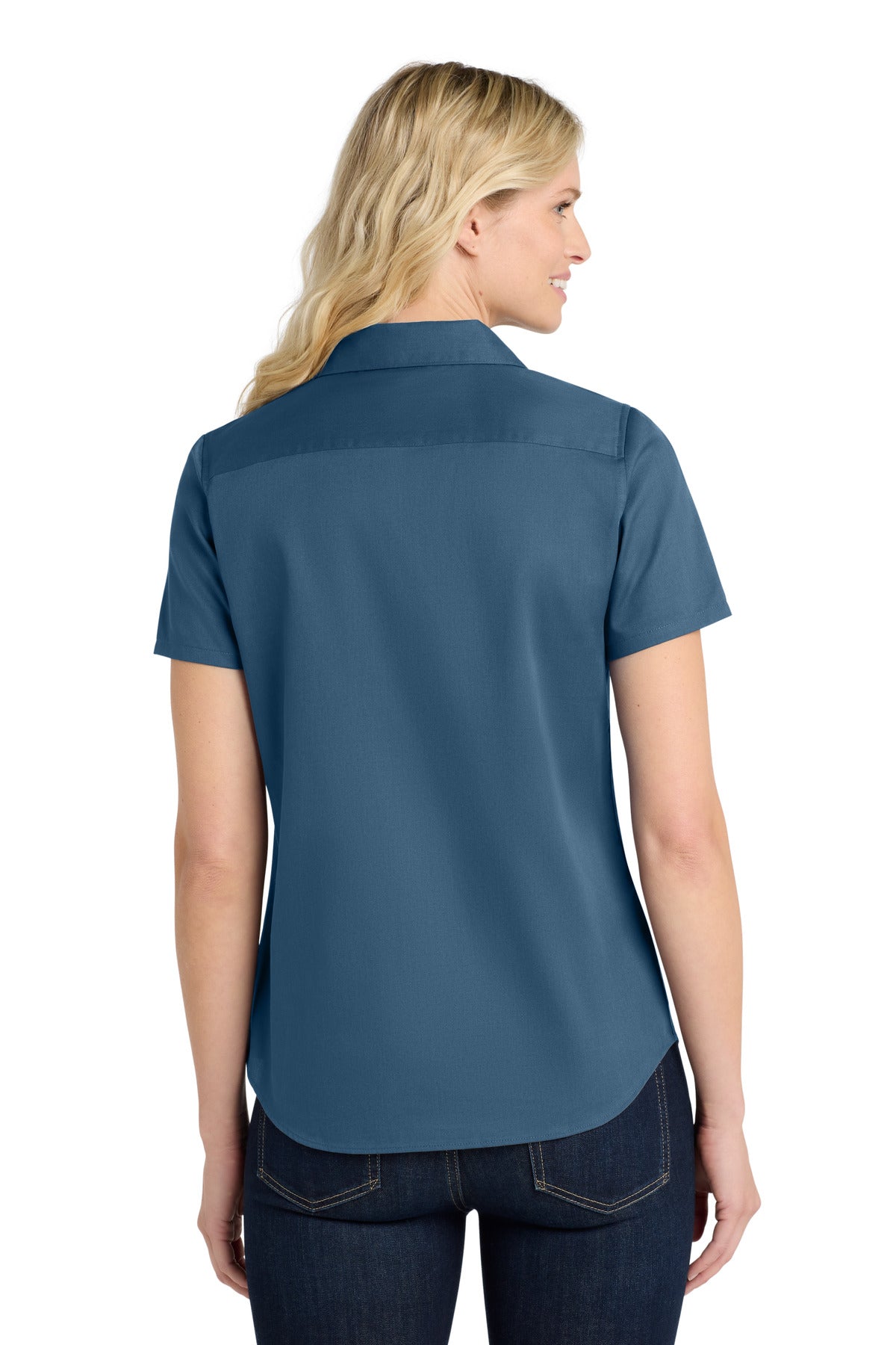 Port Authority Women's Short Sleeve SuperPro ReactTwill Shirt - Regatta Blue
