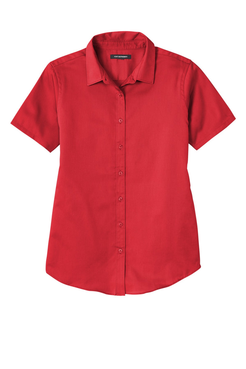 Port Authority Women's Short Sleeve SuperPro ReactTwill Shirt - Rich Red