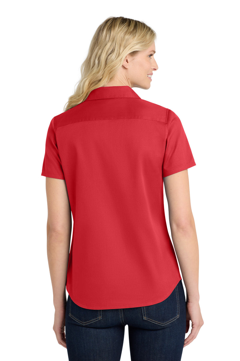 Port Authority Women's Short Sleeve SuperPro ReactTwill Shirt - Rich Red