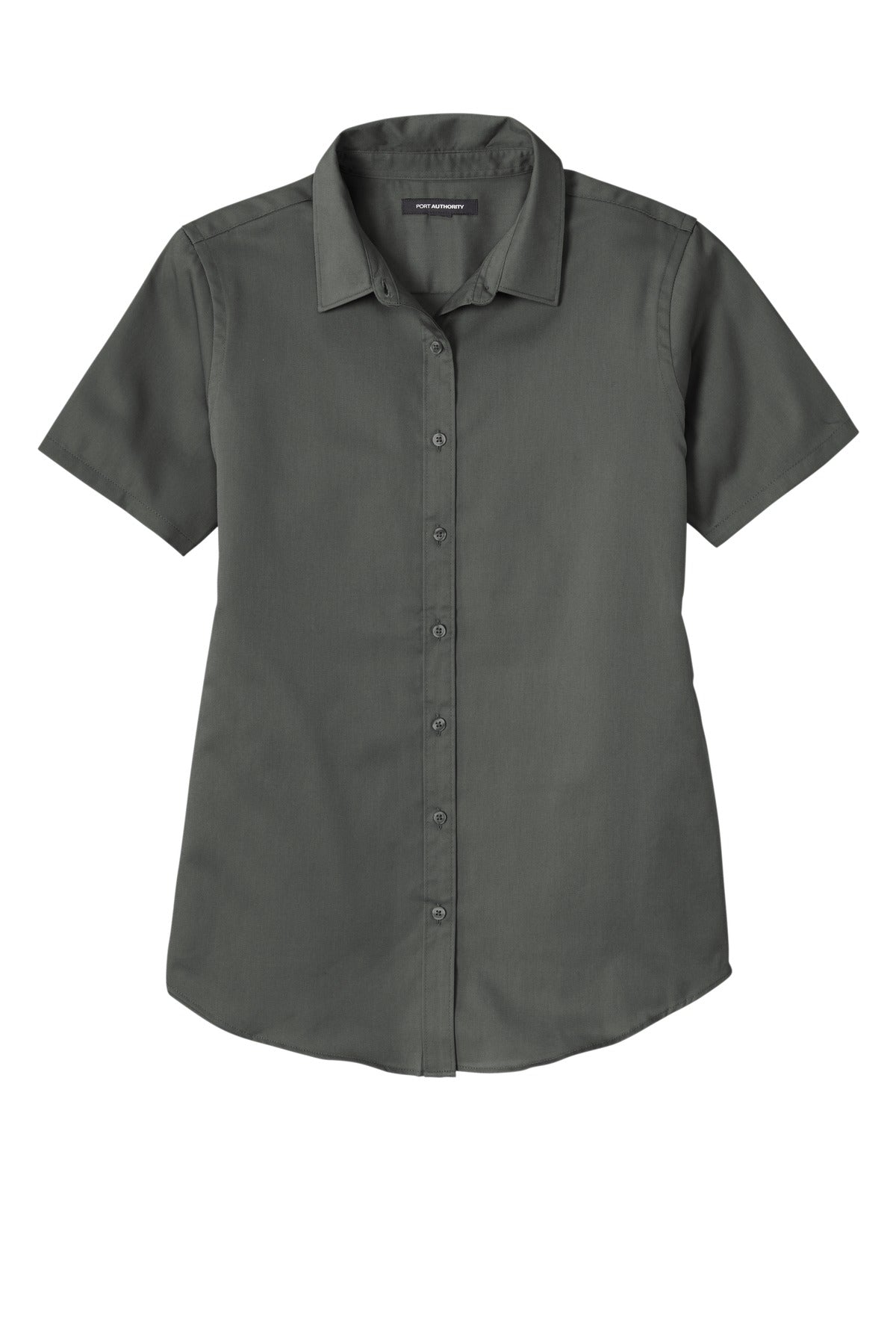 Port Authority Women's Short Sleeve SuperPro ReactTwill Shirt - Storm Grey