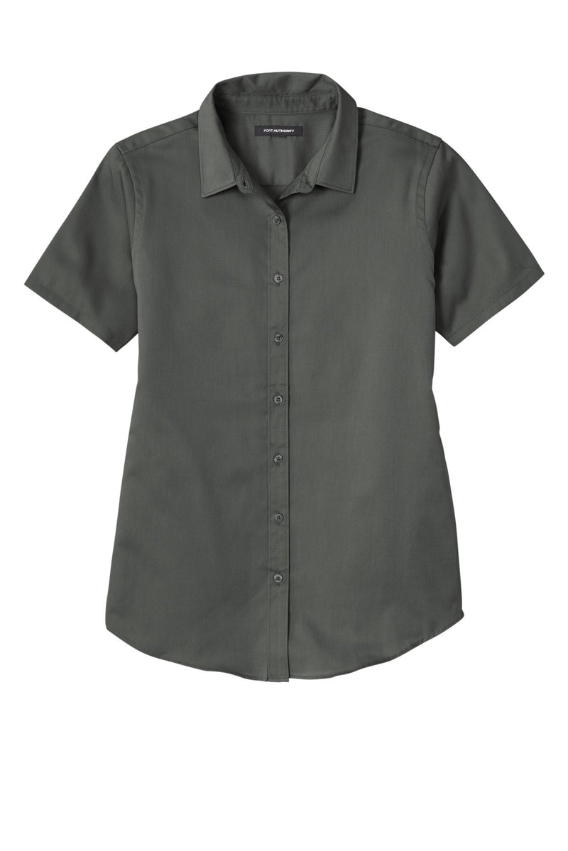 Port Authority Women's Short Sleeve SuperPro ReactTwill Shirt - Storm Grey