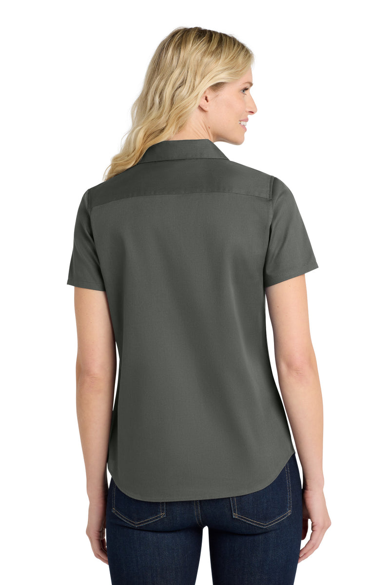 Port Authority Women's Short Sleeve SuperPro ReactTwill Shirt - Storm Grey