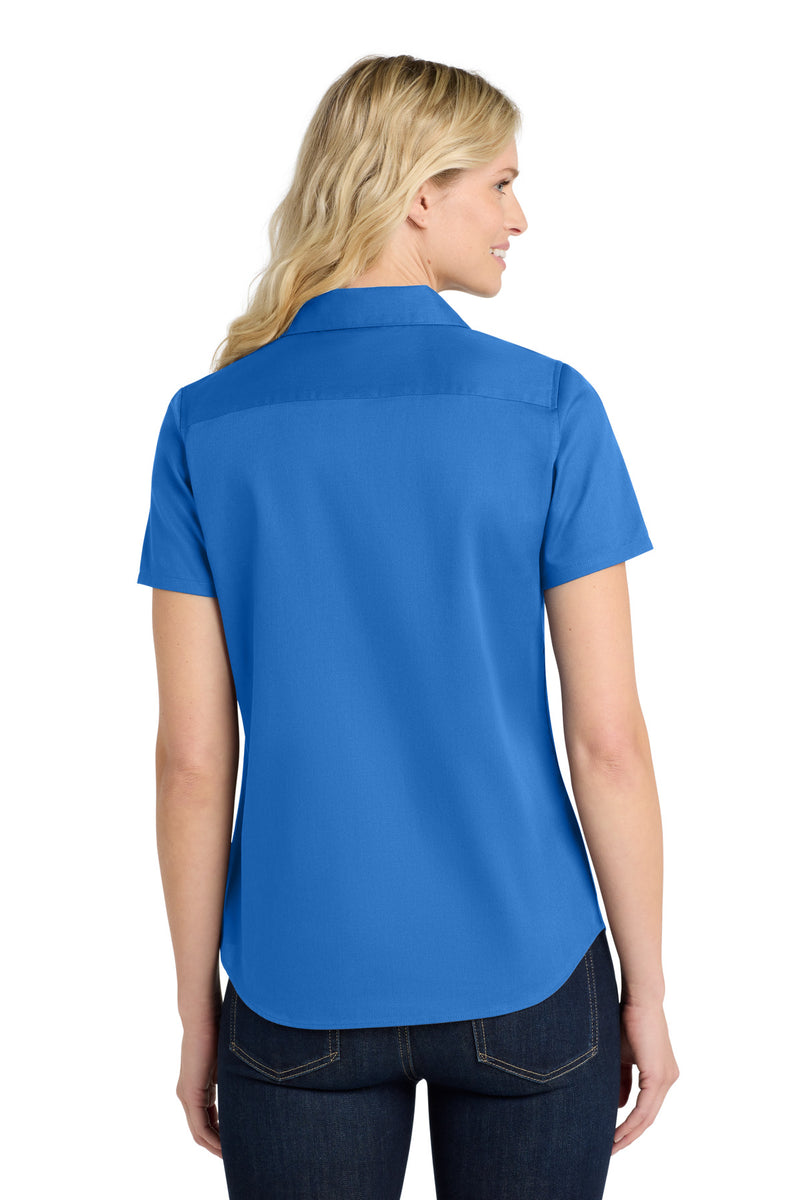 Port Authority Women's Short Sleeve SuperPro ReactTwill Shirt - Strong Blue