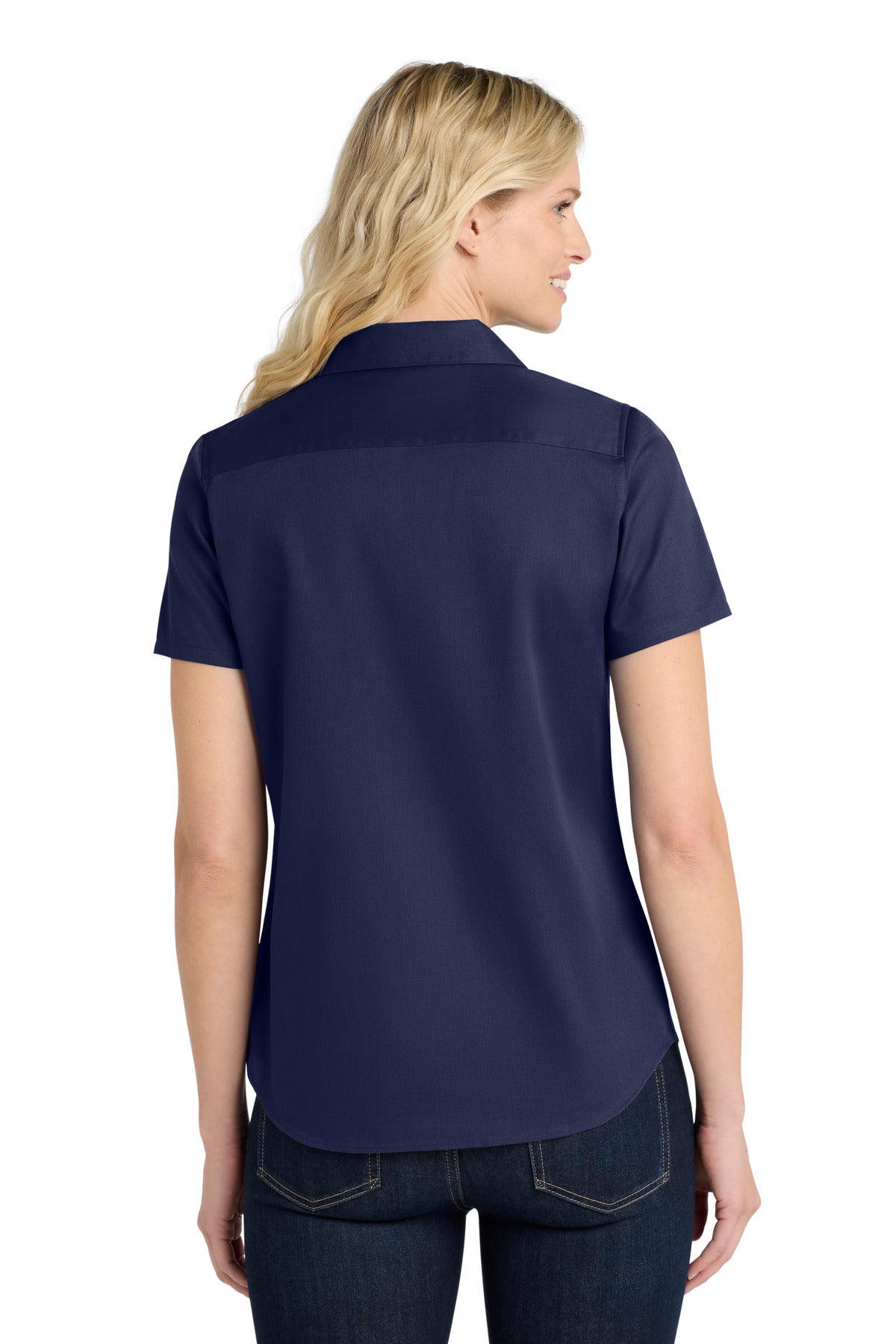 Port Authority Women's Short Sleeve SuperPro ReactTwill Shirt - True Navy