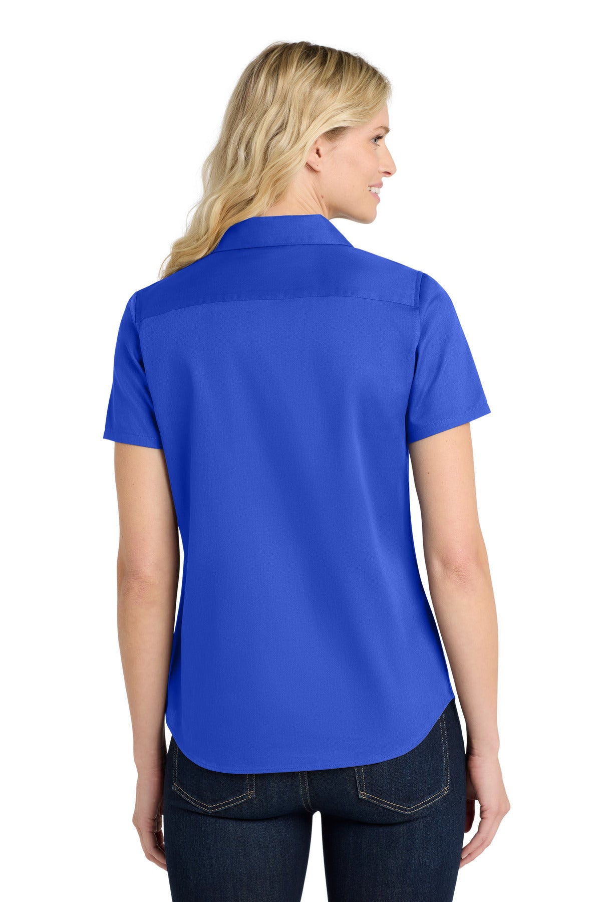 Port Authority Women's Short Sleeve SuperPro ReactTwill Shirt - True Royal