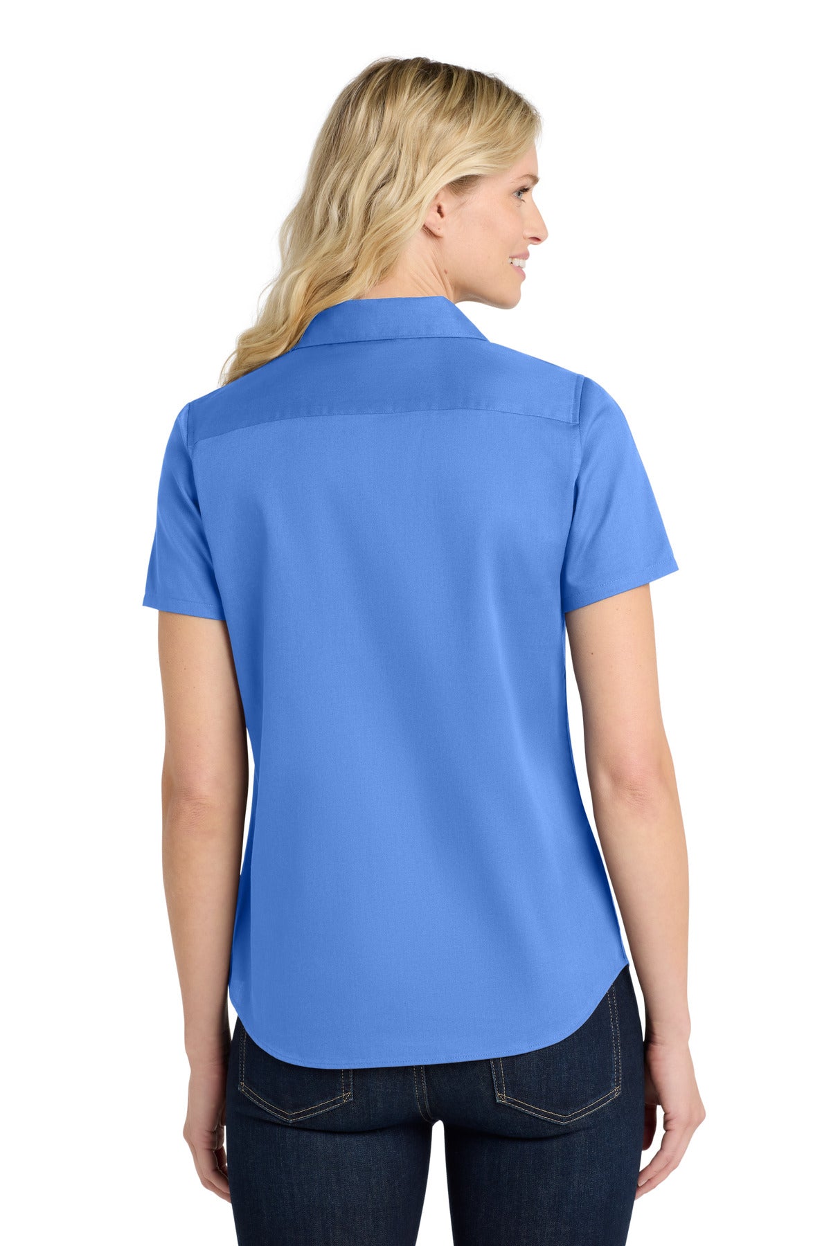 Port Authority Women's Short Sleeve SuperPro ReactTwill Shirt - Ultramarine Blue