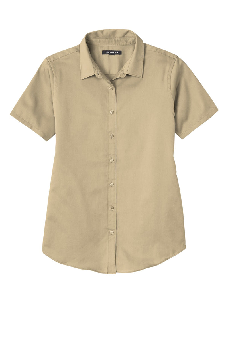 Port Authority Women's Short Sleeve SuperPro ReactTwill Shirt - Wheat