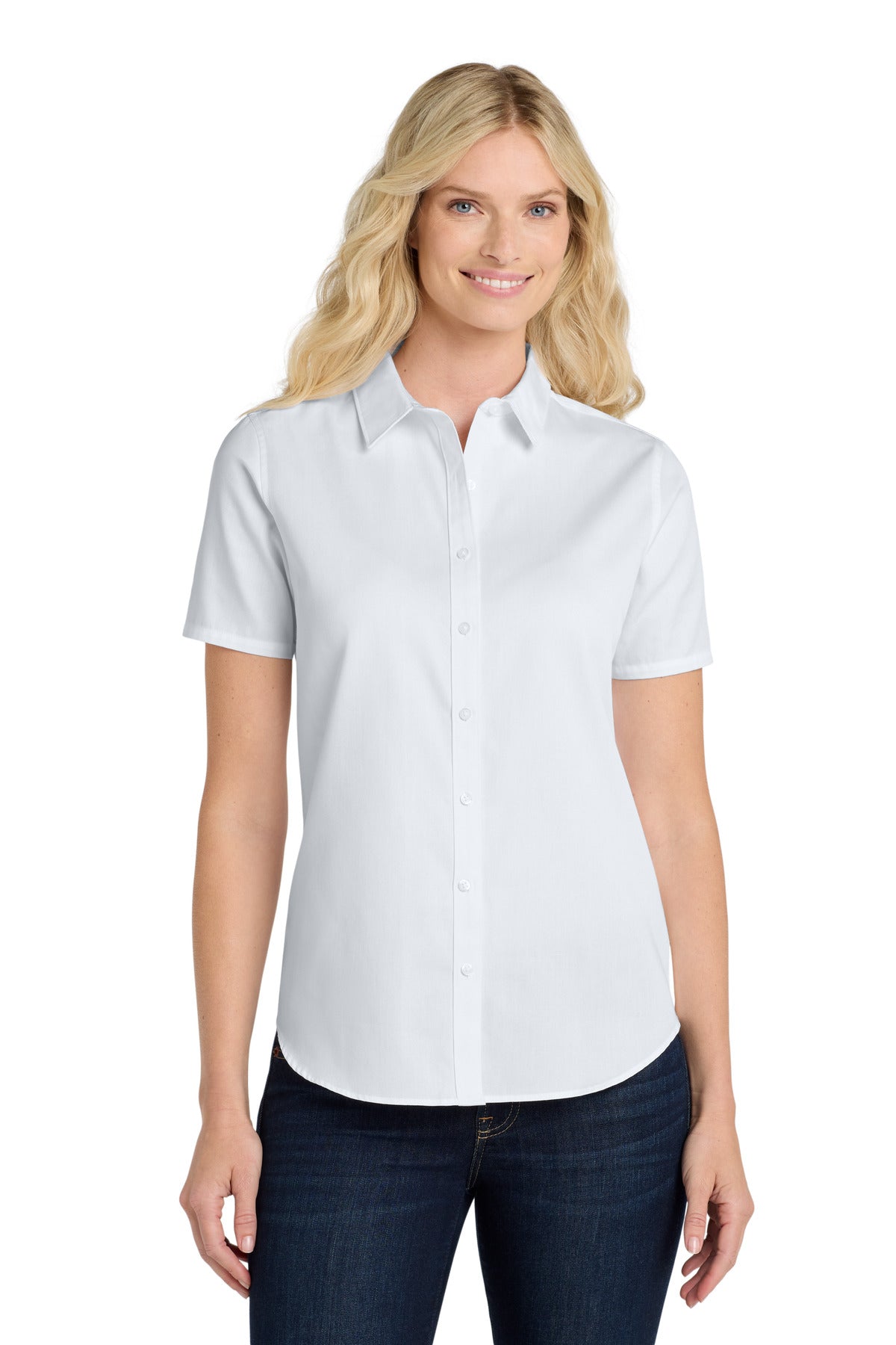 Port Authority Women's Short Sleeve SuperPro ReactTwill Shirt - White