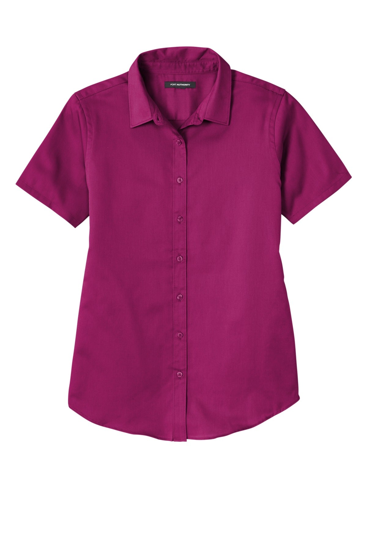 Port Authority Women's Short Sleeve SuperPro ReactTwill Shirt - Wild Berry