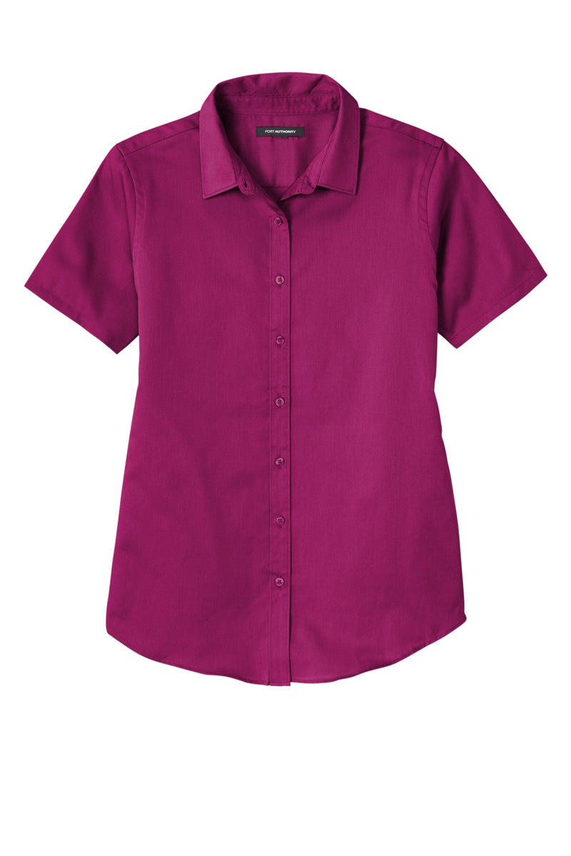 Port Authority Women's Short Sleeve SuperPro ReactTwill Shirt - Wild Berry