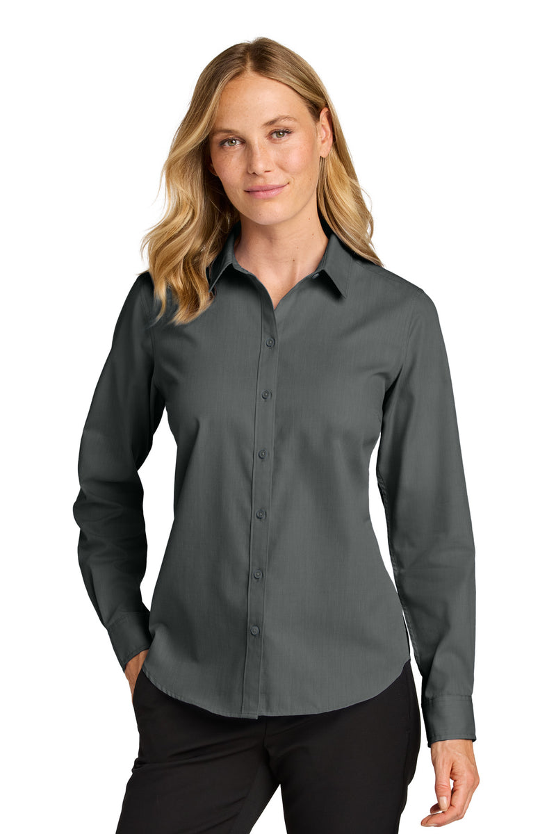 Port Authority Women's Long Sleeve Nailhead Easy Care Shirt - Deep Black