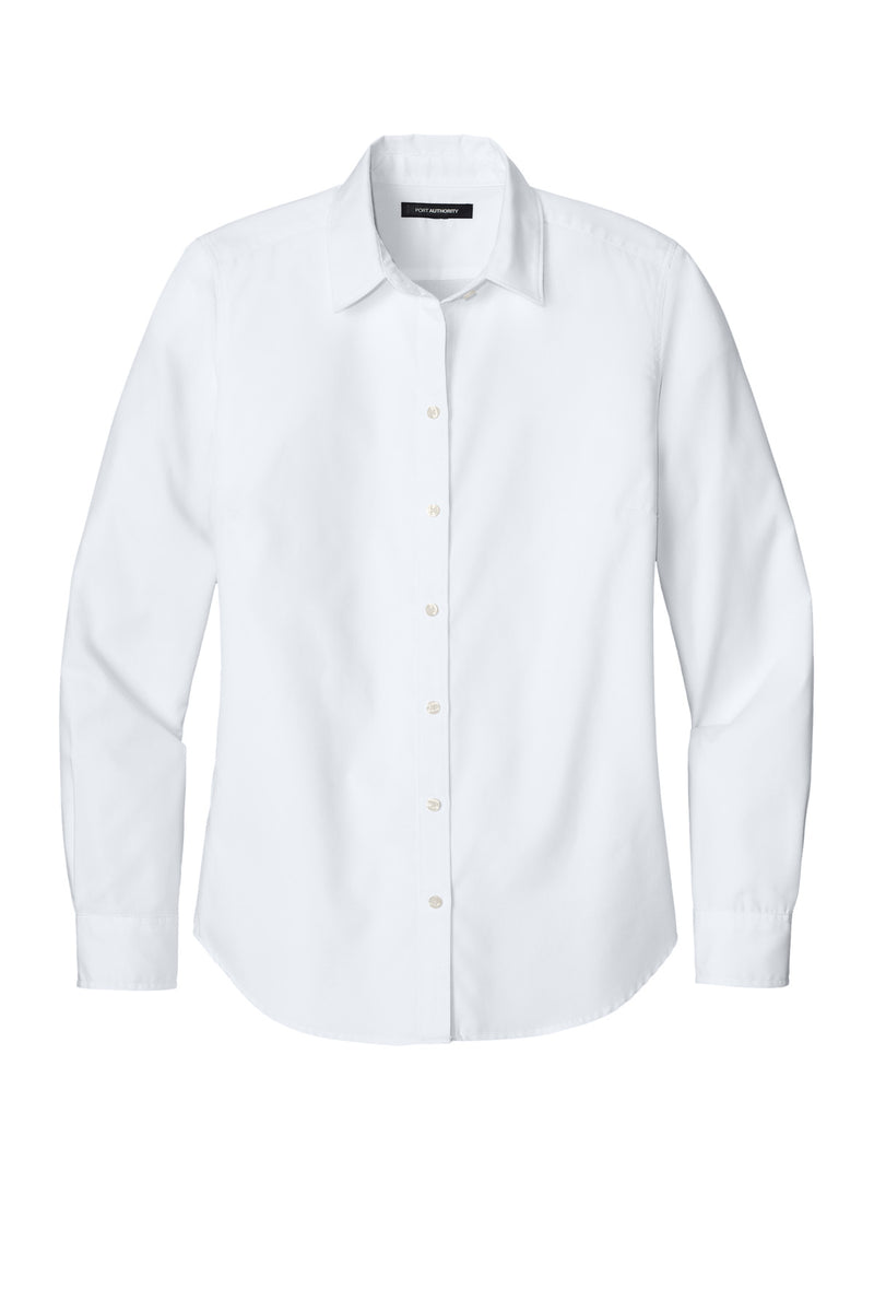 Port Authority Women's Long Sleeve Nailhead Easy Care Shirt - White