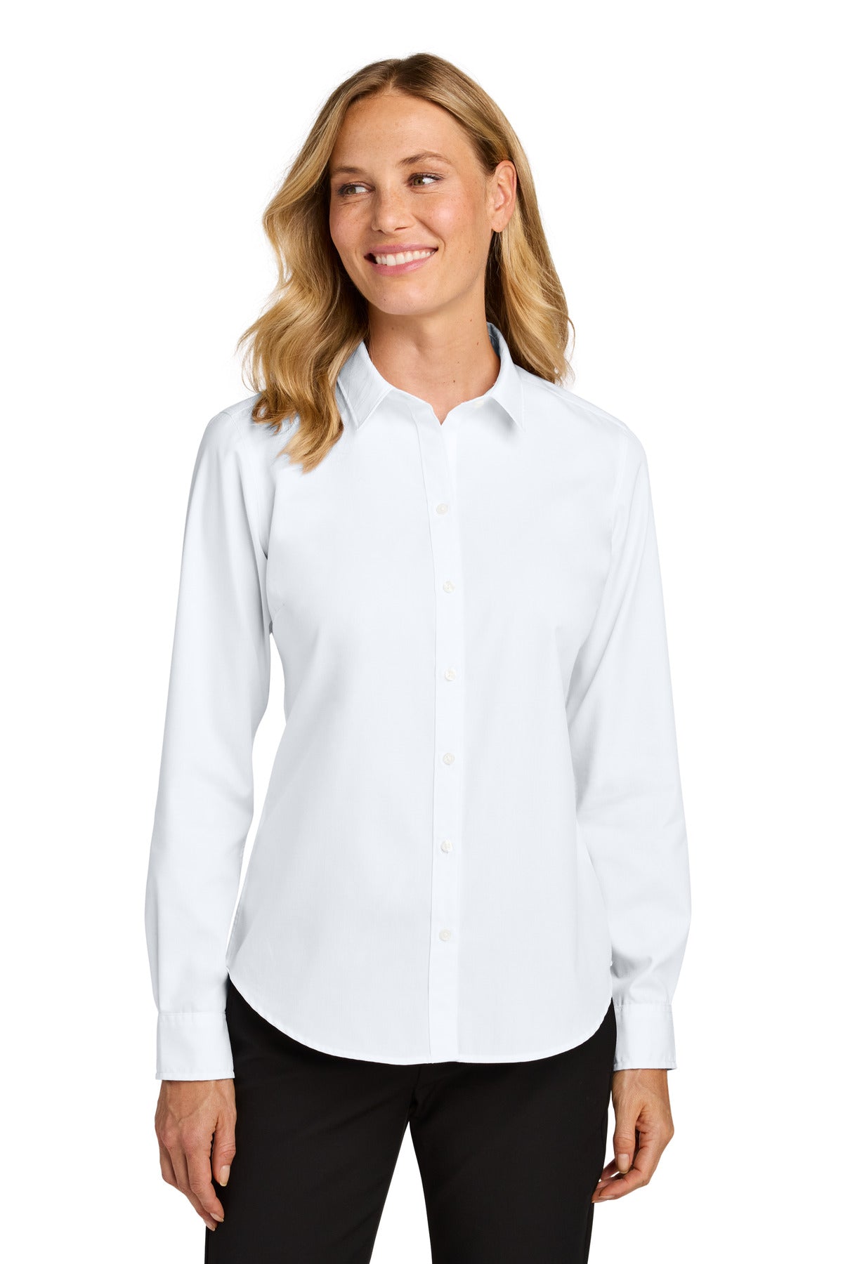 Port Authority Women's Long Sleeve Nailhead Easy Care Shirt - White