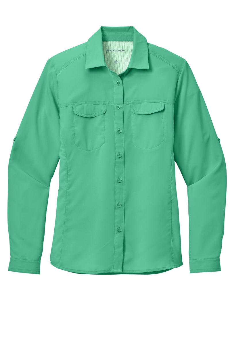 Port Authority Women's Long Sleeve UV Daybreak Shirt - Bright Seafoam