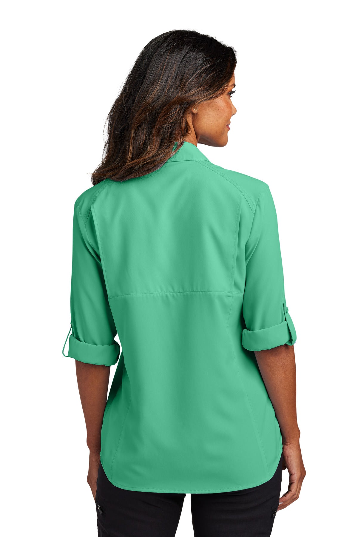 Port Authority Women's Long Sleeve UV Daybreak Shirt - Bright Seafoam