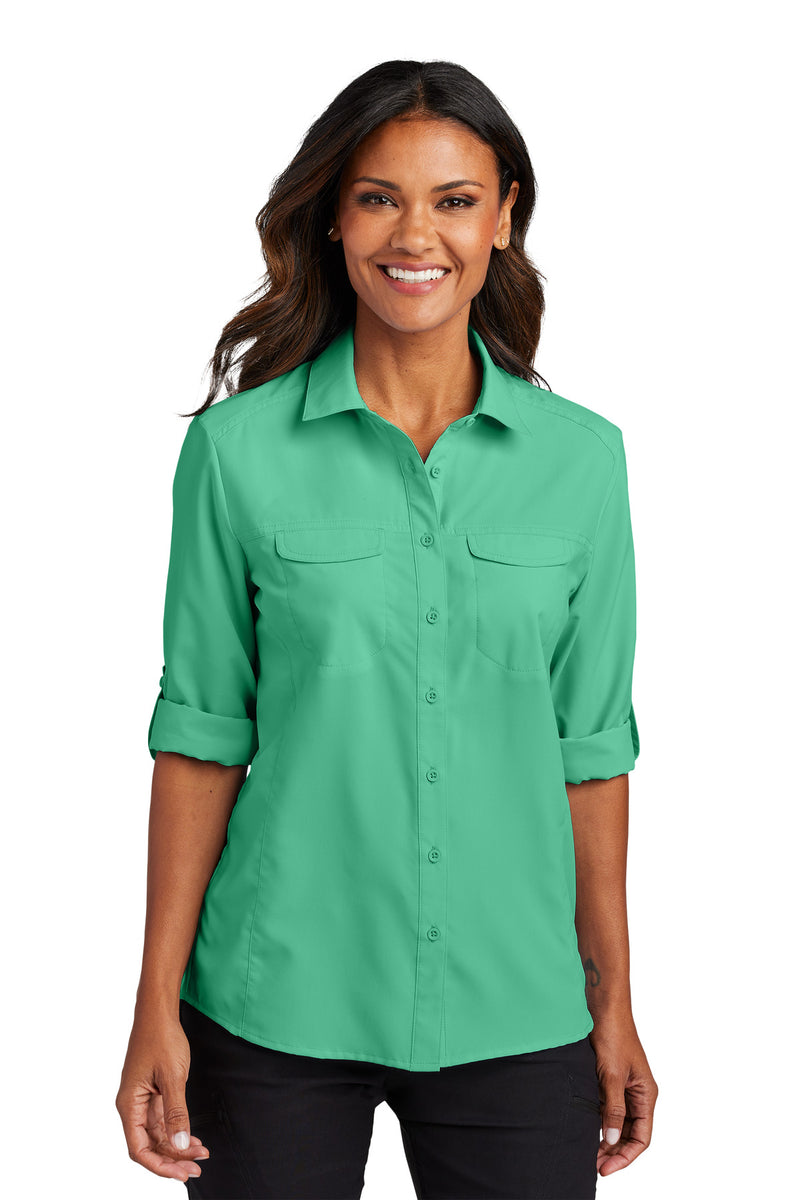 Port Authority Women's Long Sleeve UV Daybreak Shirt - Bright Seafoam
