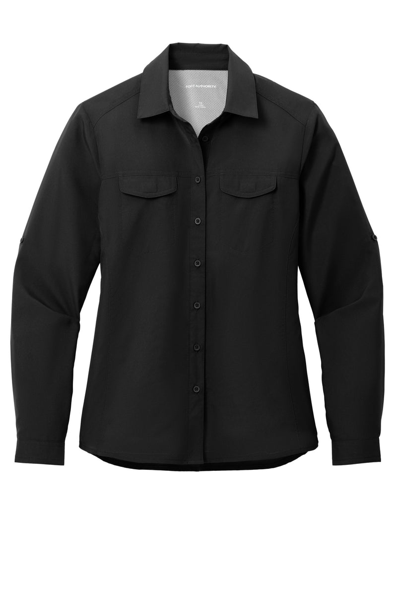 Port Authority Women's Long Sleeve UV Daybreak Shirt - Deep Black