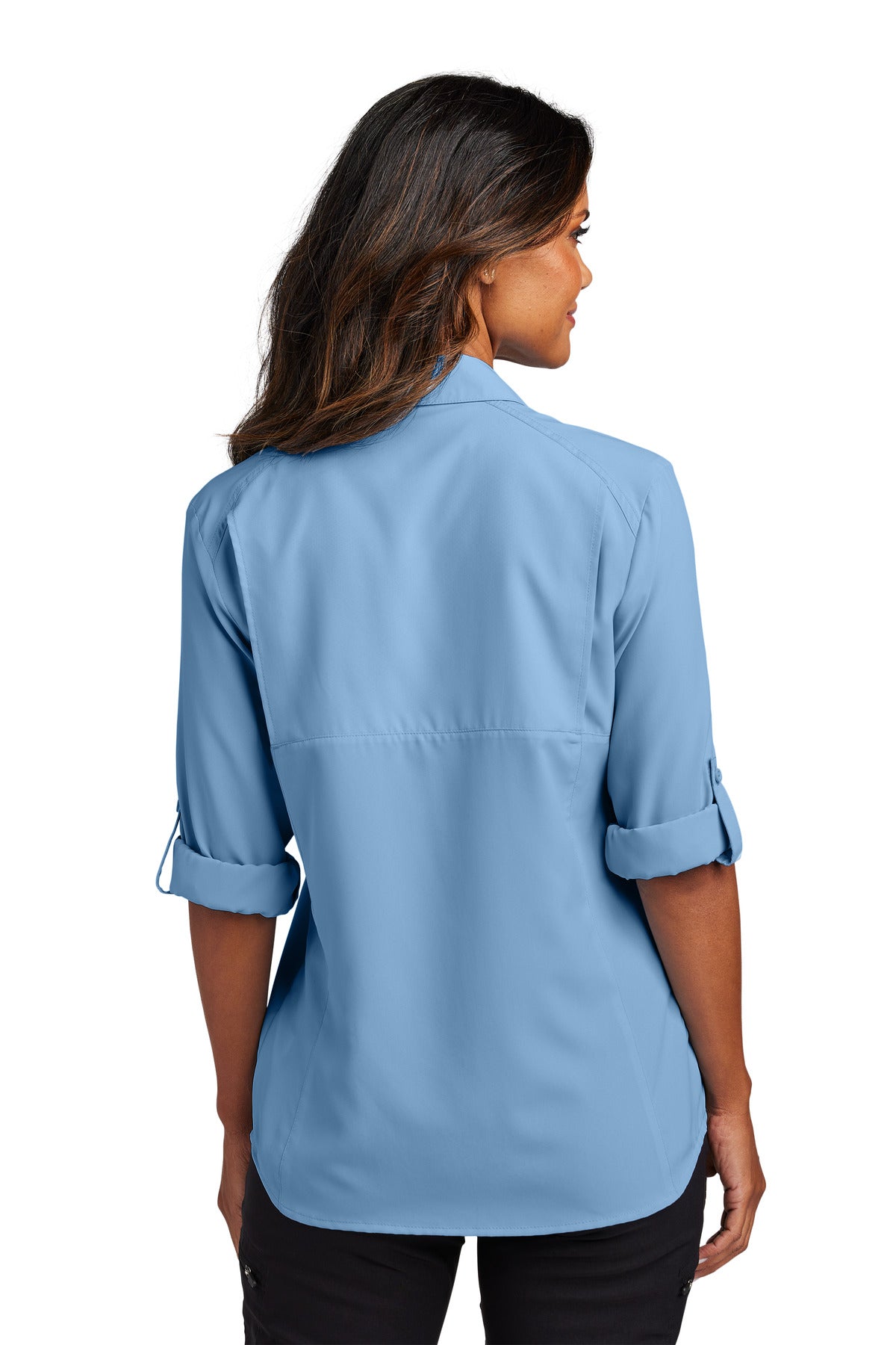 Port Authority Women's Long Sleeve UV Daybreak Shirt - Light Blue