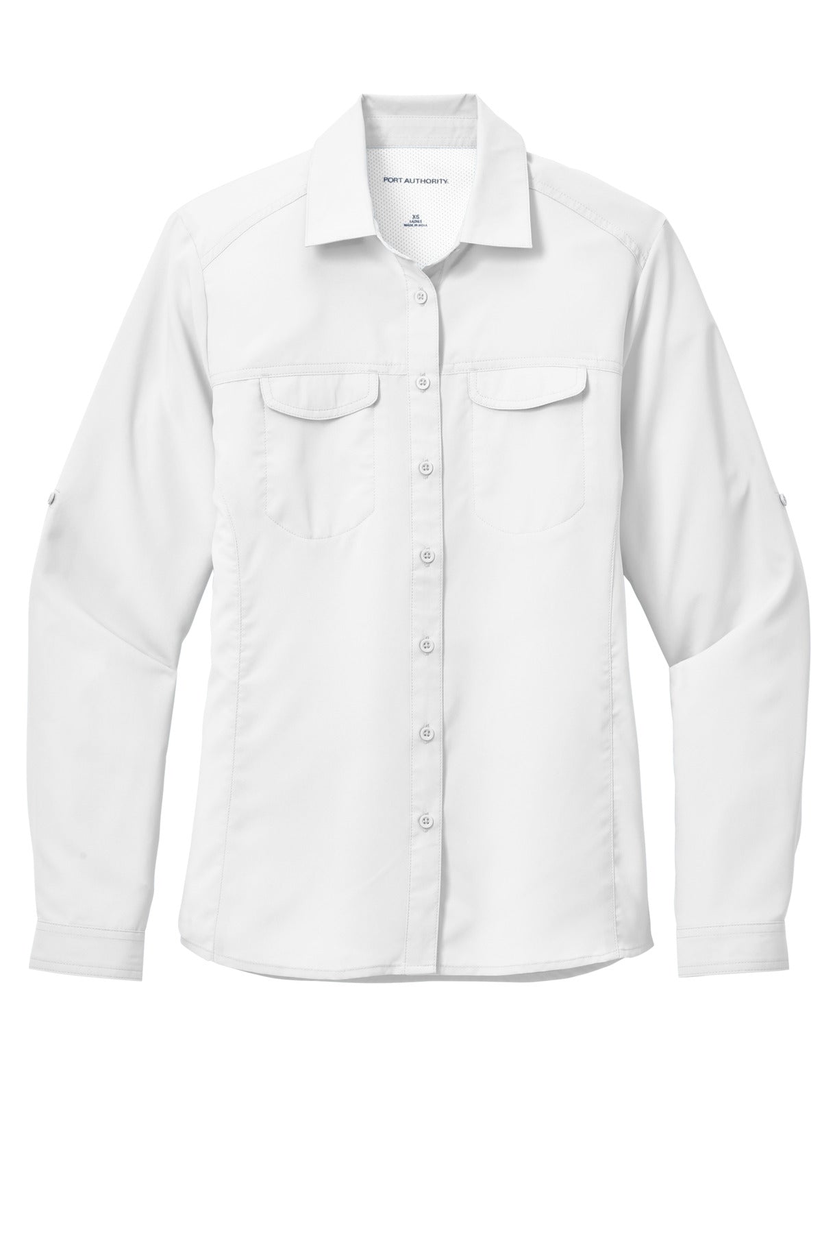 Port Authority Women's Long Sleeve UV Daybreak Shirt - White