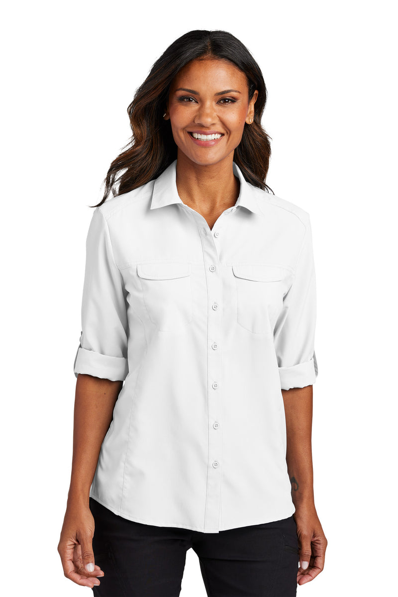 Port Authority Women's Long Sleeve UV Daybreak Shirt - White