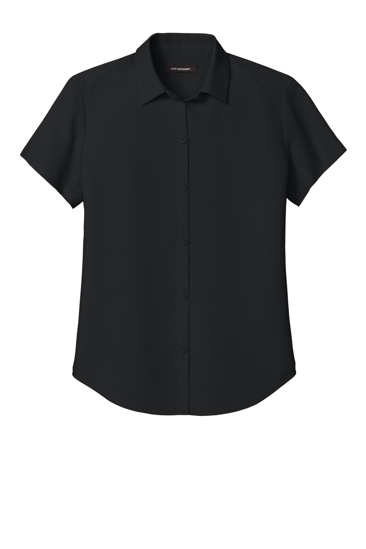 Port Authority Women's Short Sleeve UV Dockside Shirt - Deep Black