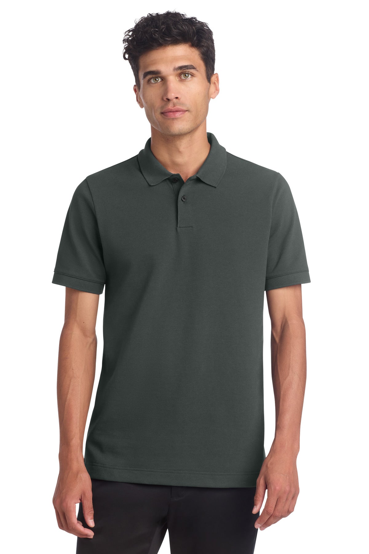 Mercer+Mettle Stretch Heavyweight Pique Polo - Anchor Grey